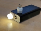 USB ліхтарик-нічник у павербанк, білий циліндр