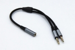 Сплітер 3.5 гніздо stereo -> 2 3.5 штекера stereo, 25см