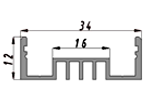 Профіль для світлодіодної стрічки LSO,(34х12x2000 мм)