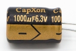Конденсатор електролітичний 1000 uF 6,3 V, 105C, d8 h11,5