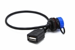 Переходник USB2.0 USB A(F)-miniUSB (F) в корпусе IP67 d=13mm